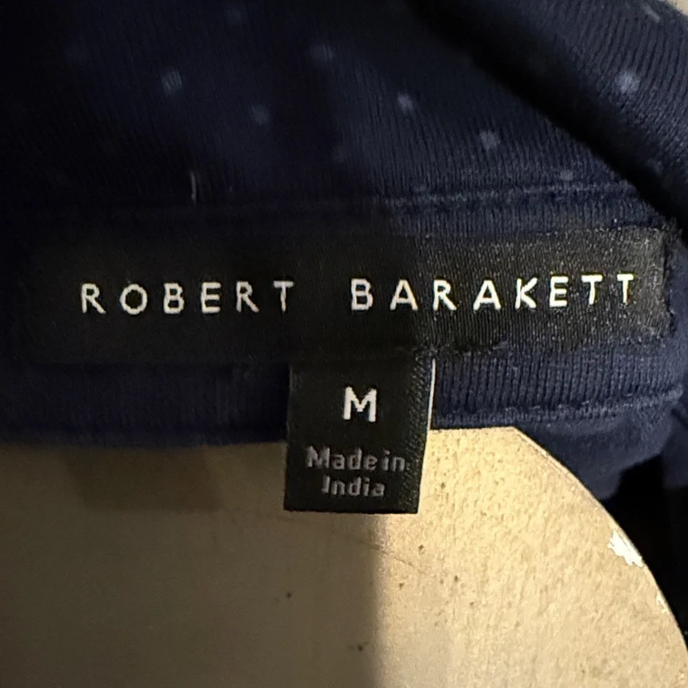 E Robert Barakett Medium Navy Polo with Subtle Dots Business Casual Preppy